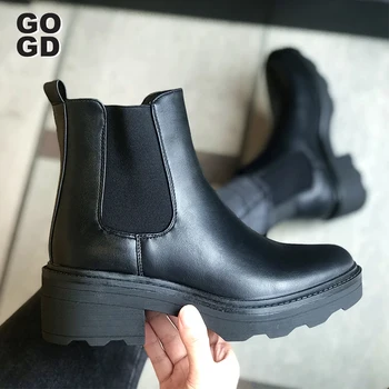 

[GOGD] New winter women fashion design slip on comfortable round toe female boots