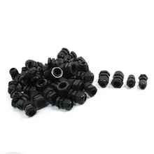 50 шт. PG7 PG9 PG11 PG13.5 PG16 черный Пластик Водонепроницаемые кабельные сальники