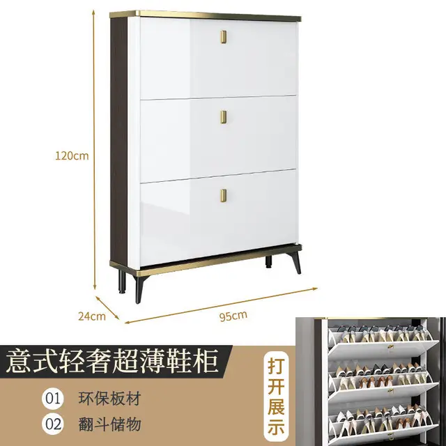 Living Room Household Furniture Ultra-thin Shoe Cabinets Dormitory Hallway Porch Shoe Shelf Small Apartment Hotel Storage Rack 95-24-120 cm