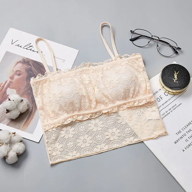 Women Sexy Comfortable Lingerie Soft Bra Beautiful Back Wire Free Soft Cup Lace Bra Underwear
