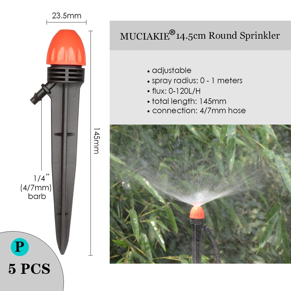 MUCIAKIE различные стили регулируемое орошение спринклер сад излучателей Кол капельница микро спрей Вращающаяся насадка Лейка стрелка - Цвет: Многоцветный