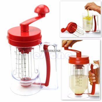 

Manual Pancake Perfect Batter Dispenser Cupcakes Waffles Breakfast Mixer Mix Hot Blenders #Y05# #C05#