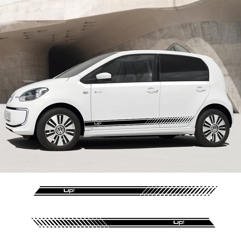 

2 PCS Car Vinyl Side Stripes Stickers Auto Graphics Decals For Volkswagen Up