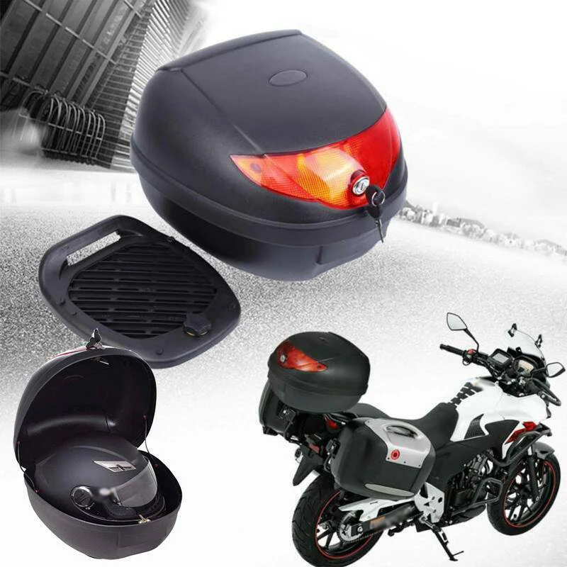 Samger 28L/52L Motorcycle Trunk Case Waterproof Motor Top for Helmet Motorbike Scooter Rear Luggage Tool Tail Box Black | Автомобили и