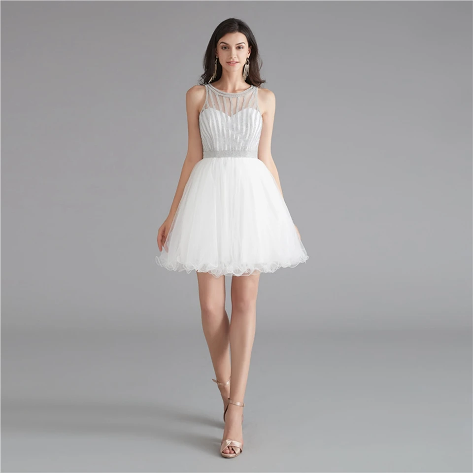 Дешевые довольно для девочек короткое платье для выпускного вечера Vestido de торжественный corto с украшением в виде кристаллов Бисер сексуальные мини праздничные платья для встречи выпускников