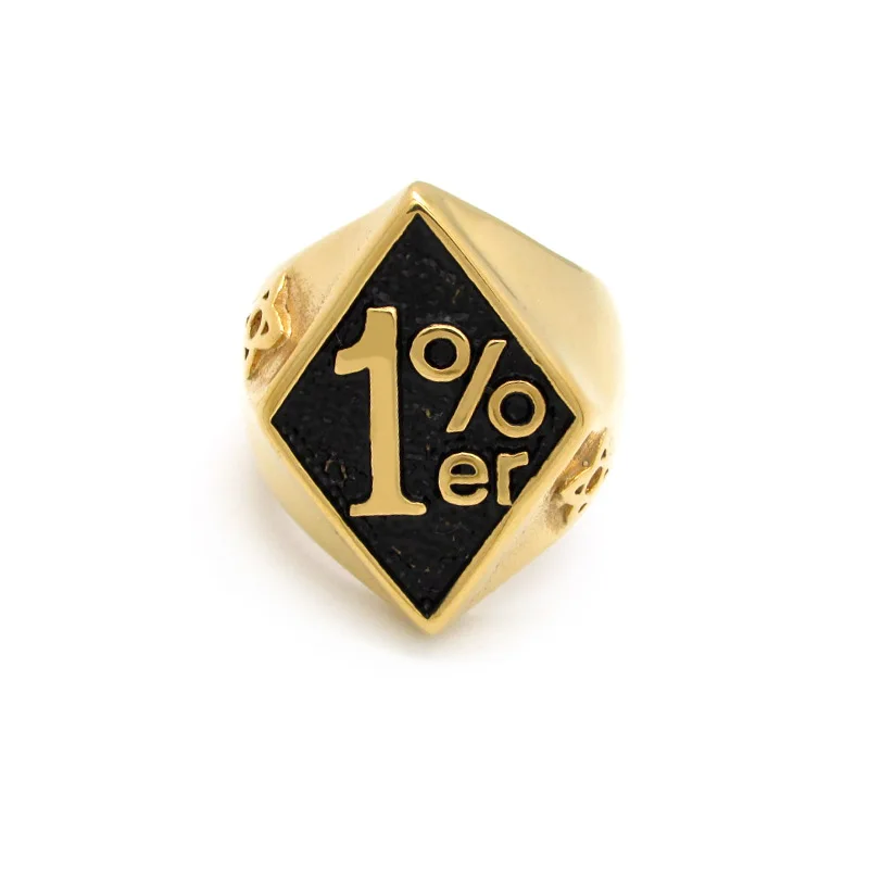 Punk Cool Stainless Steel Silver & Gold Plated Biker Ring