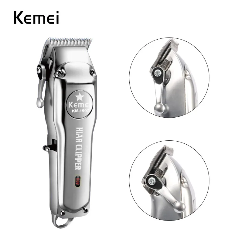  Kemei-1996 Barber Shop Rechargeable Hair Clipper All Metal Electric Hair Trimmer Men Professional B