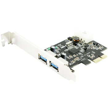 

2-Port SuperSpeed USB 3.0 PCI-E PCIE PCI Express 4-pin IDE Connector Adapter usb3.0 Add On Card With Low Profile
