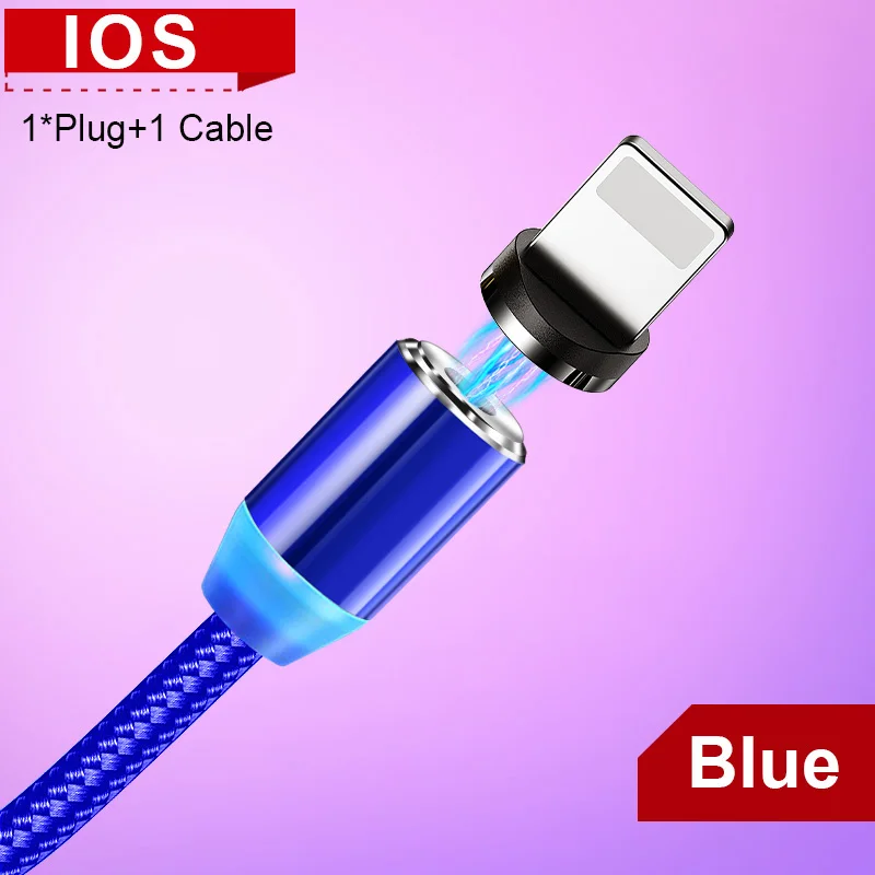 Магнитный кабель Олаф usb type C/Micro usb кабель для iphone XR 7 Xiaomi быстрое зарядное устройство кабель Microusb Кабели для мобильных телефонов USB C шнур - Цвет: Blue For iPhone
