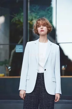 

Women Coat 2019 Autumn and Winter New Two-color New Three Acetic Acid Suit