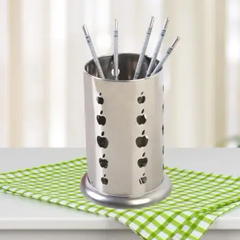 

Stainless Steel Chopsticks Storage Tube Spoon Fork Storage Box Cutlery Drain Holder Household Kitchen Utensils Organizer Tool