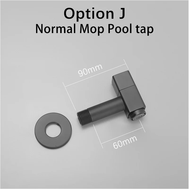 Option J Твердый латунный настенный кран 1/2& 3/4 для стиральной машины удлиненный кран для швабры для бассейна матовый черный садовый открытый квадратный кран AF6130B - Цвет: Option J
