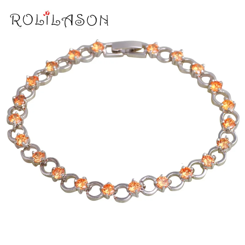 Rolilason красный дружбы Браслеты для Для женщин круглые запонки серебренные конструкции покрытием драгоценные моды Мода ювелирные изделия TBS1093
