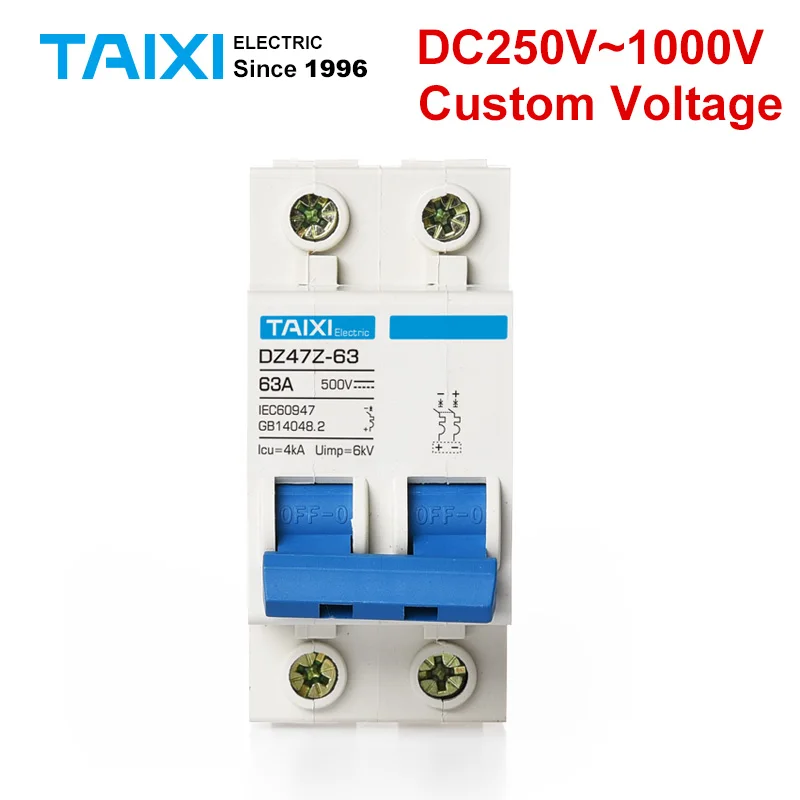 

Solar energy PV MCB DC 1000V Miniature Circuit Breakers 2P 60A 500V 600V photovoltaic power generation Switch 63A 50A 40A 32A