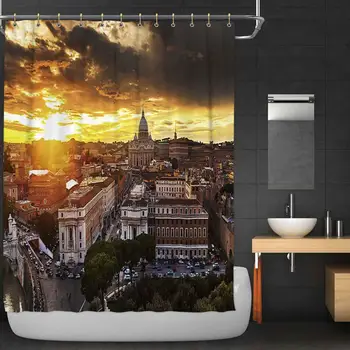 

Sunset Over St Shower Curtain,Peters with Hooks,84''W x 72''H