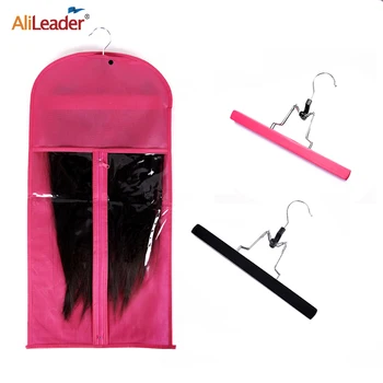 

Alileader Collapsible Wig Storage Bag With Wooden Hanger Dust Proof Protective Custom Wig Storage Portable Styling Accessories