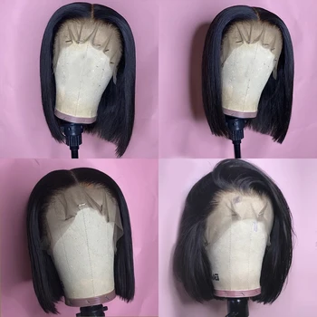 Brazilian Wig Straight Short Bob Lace Front Wigs Lace Front Human Hair Wigs Pre-plucked With Baby Hair Jazz Star Non-Remy 4