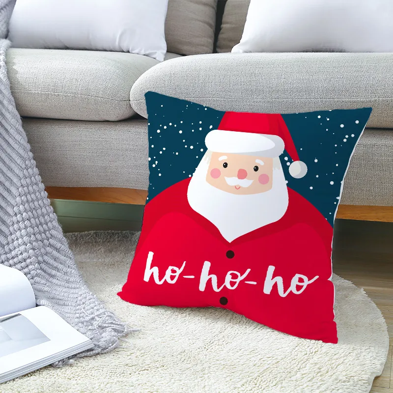 Fuwatacchi Red Printed Cushion Cover Christmas Gift Decorative Pillow Covers for Home Sofa Polyester Throw Pillowcases 45*45cm