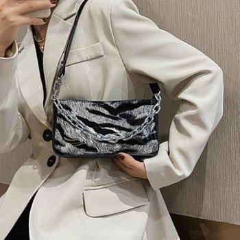 

Retro Tiger Pattern PU Leather Underarm Chain crossbody Bags 2020 new fashion all-match bag Women's new fashion shoulder bag