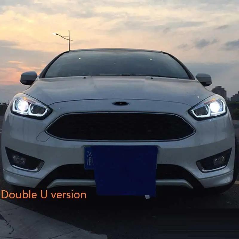 MODEL F Поворотник Neblineros Para Авто Стайлинг Drl светодиодные лампы фары Задние Автомобильные фары в сборе 15 16 17 для Ford Focus - Цвет: MODEL F