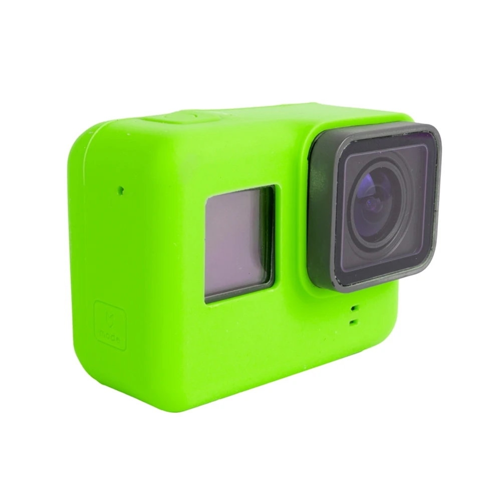 Защитный силиконовый чехол ярких цветов + крышка для объектива Go Pro Hero 5 6 7 Black