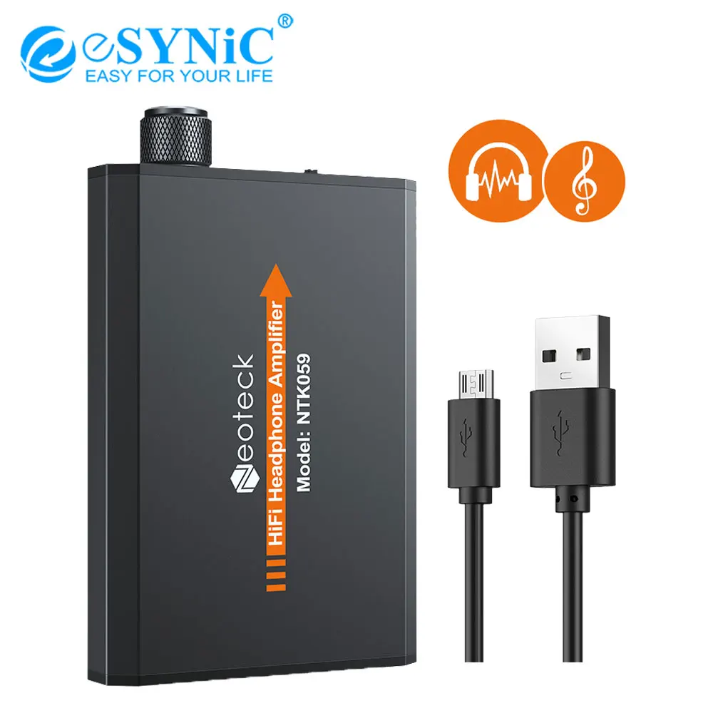eSYNiC 16-150Ω HiFi Earphone Headphone Amplifier with 3.5mm AUX Jack Gain Switch For MP3/4 Mobile Phone Portable Power Amplifier