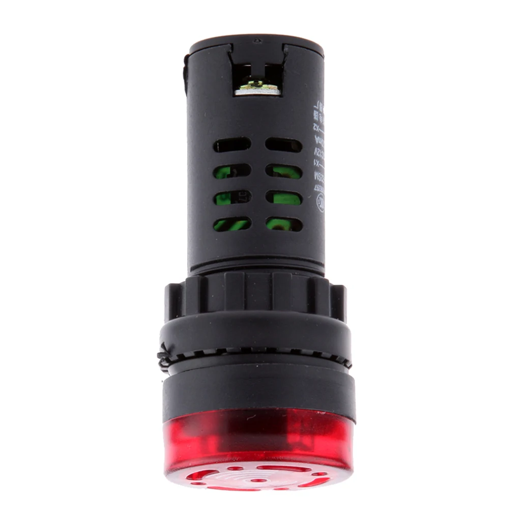 Panel Mount AD16-22SM Flash Red LED Alarm Indicator Light Signal Lamp Flash Buzzer DC 12V 22mm