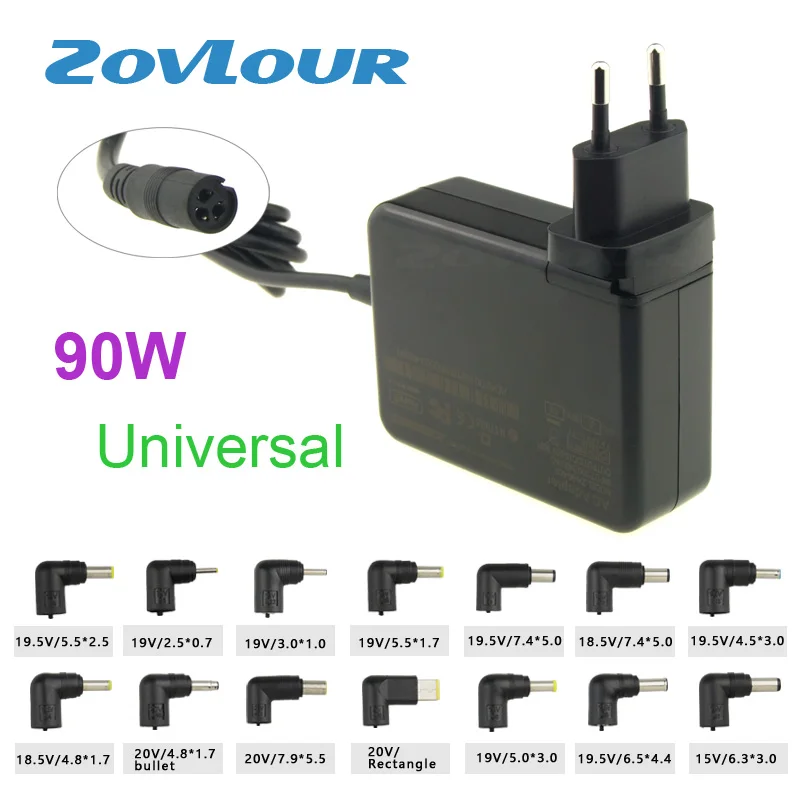 

65W 90W 15V 18.5V 19V 19.5V 20V Universal AC Power Supply Adapter Charger for Acer Asus Dell HP Lenovo Samsung Laptop PC