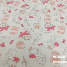 50*170 см, эластичная трикотажная хлопковая ткань с рисунком кота Марии для шитья своими руками, Лоскутная Одежда для маленьких девочек, рубашки, пижамы, шапка, шитая ткань