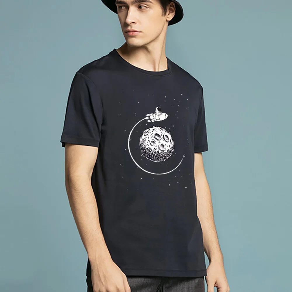 Men T Shirt Harajuku Summer Short Sleeve Astronaut Printed Tshirts Loose Fashion Tops Tees Trend Clothing Streetwear Pullover