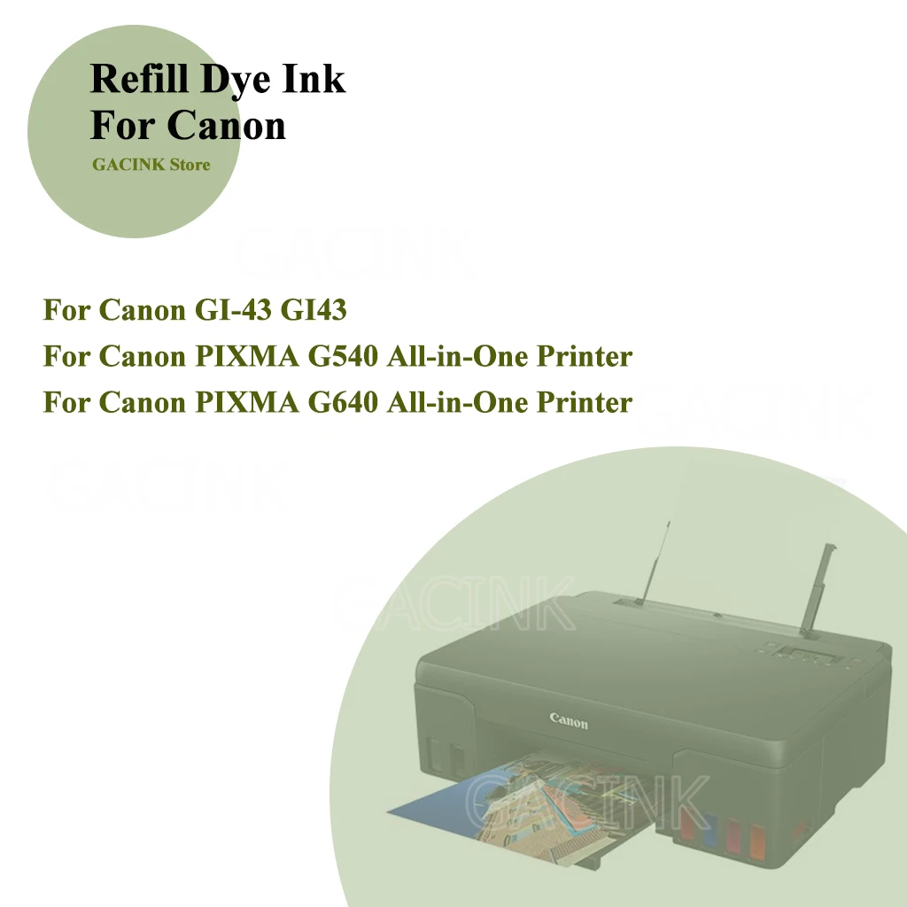 Dye Ink Refill GACINK for Canon PIXMA G540 G640 6 Colors