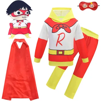 

Boys Clothes Ryan Toys Review Cosplay Costume Hoodie Pants Set Ryan's Cotton Shirt Sweatshirt Coat Cloak Mask Kids Cosplay Set