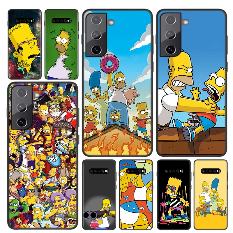 Simpsons мягкий черный чехол для Samsung Galaxy S22 S21 S20 FE Ultra S10 S10e Lite S9 Plus Pro Чехол Для Телефона
