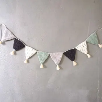 

Birthday Wedding Party DIY Decorative Bedroom Craft Pennant Handmade Fabric Festival Hanging Ornament Colorful Bunting Banner