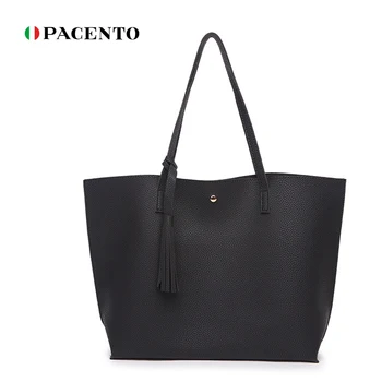 

PACENTO Handbags for Women 2020 Designer Luxury Tassel Bags Women Large Capacity Bag Hand Bag Tote Shoulder Woman Sac Main Femme