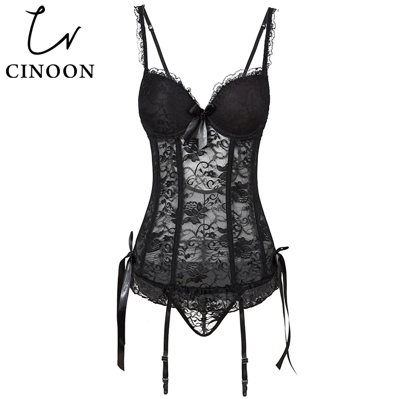 Новый сексуальный ажурный корсет CINOON женское нижнее белье бюстье на шнуровке