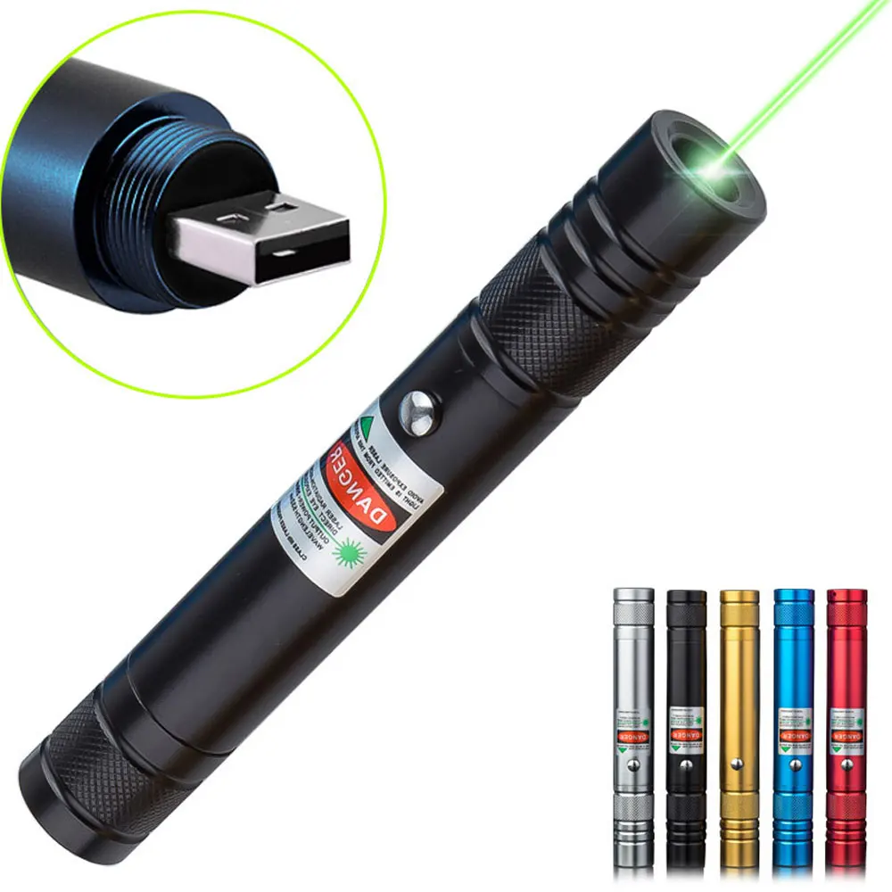 

Green Laser USB Rechargeable Charging High Power Beam Green Portable 5mw Laser Pointer Pen Powerful Light Burning Laser