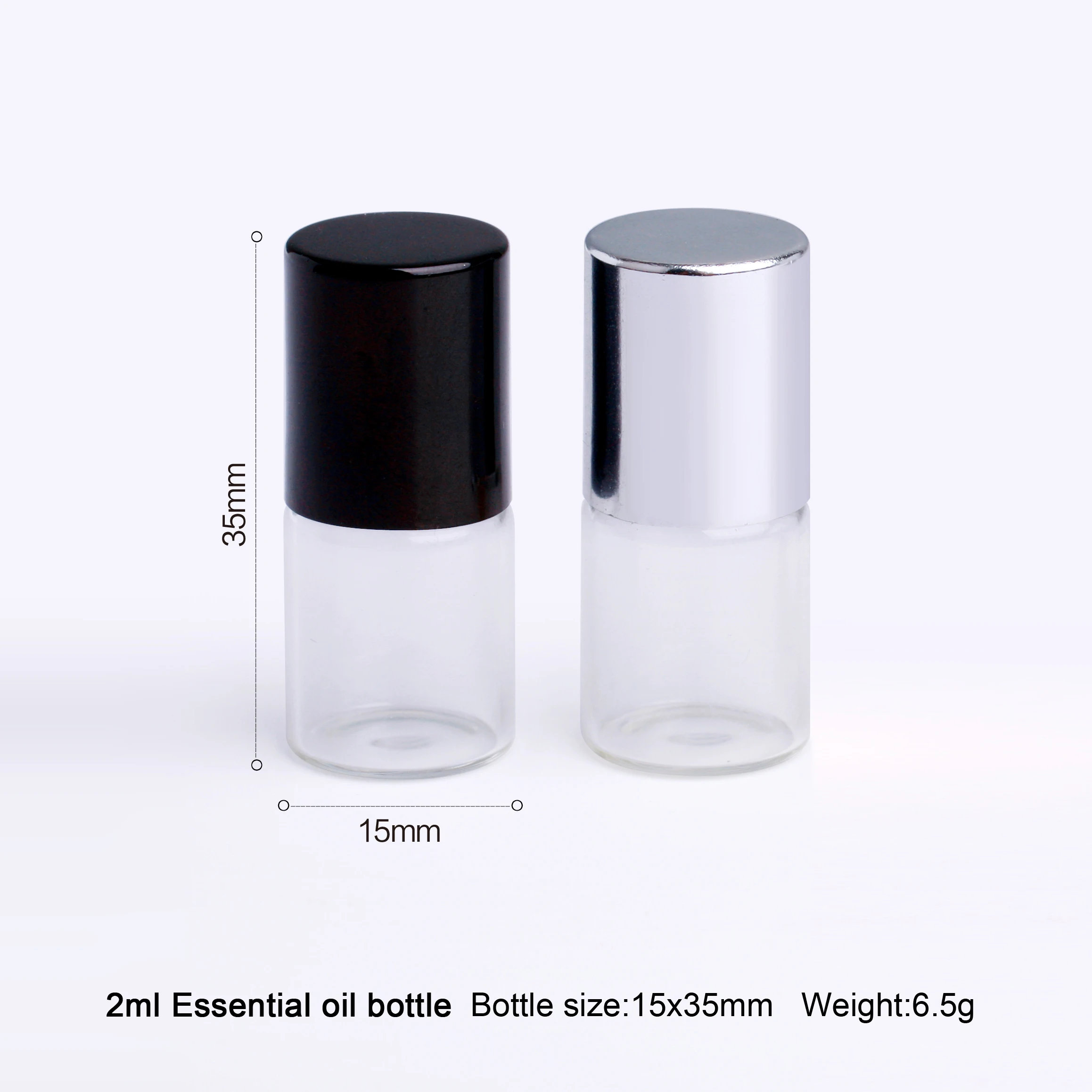 100 pcs/lot 2ml Essential Oil Perfume Bottle Stainless steel and Glass Roll On Durable For Travel Cosmetic Container