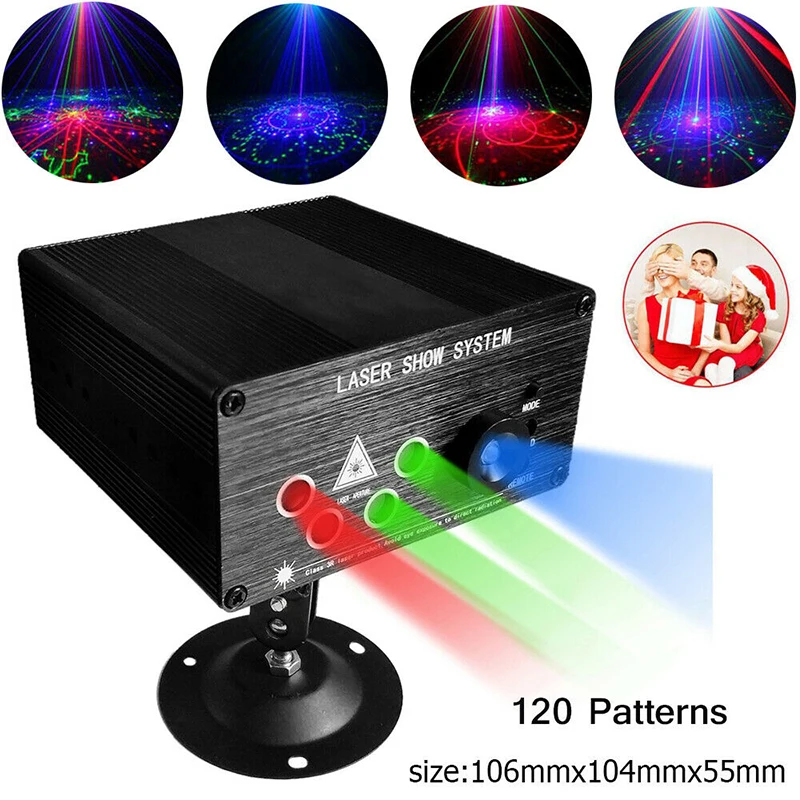 Konesky 5 Holes 120 Patterns RGB Laser Light DJ Projector Disco LED Stage Effect Party Decor Lamp | Лампы и освещение