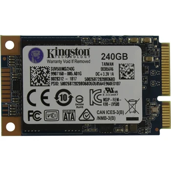 

SSD Kingston UV500 SUV500MS / 240G SSD, 240GB, mSATA (mini SATA), read: 520 Mb / s, write: 500 Mb / s, TLC 3D NAND, TRIM, AES 256-bit