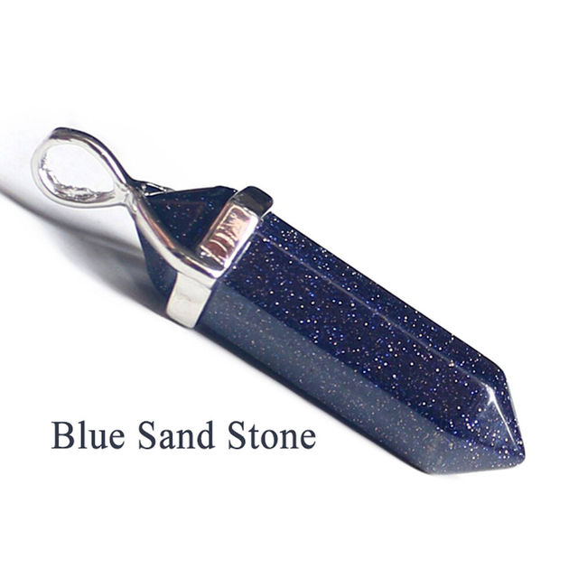 Quartz Crystal Stone Healing Energy Hexagonal Prism Geometry Gem DIY Pendant Necklace Pendant Charms for Jewelry Making