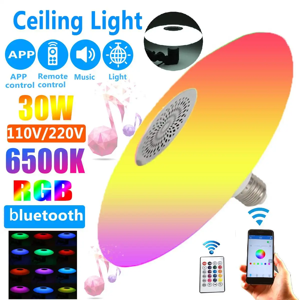 Умный 30 Вт RGB светодиодный панельный светильник светодиодный потолочный светильник приложение bluetooth музыкальный светильник дистанционное управление современный потолочный светильник для дома светильник ing