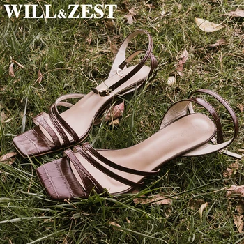 

Will&Zest Women'S Sandals 2020 New Female Slates Wholesale Heels Made Of Genuine Leather Flip Flops For Women Summer Dress Shoes