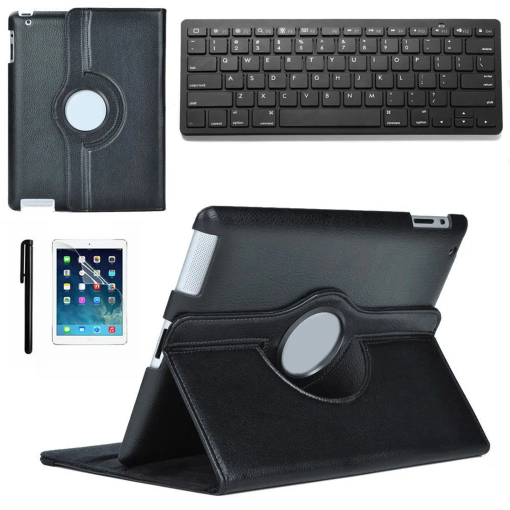 Подставка кожаный чехол с Bluetooth клавиатурой для iPad 2 3 4th Gen