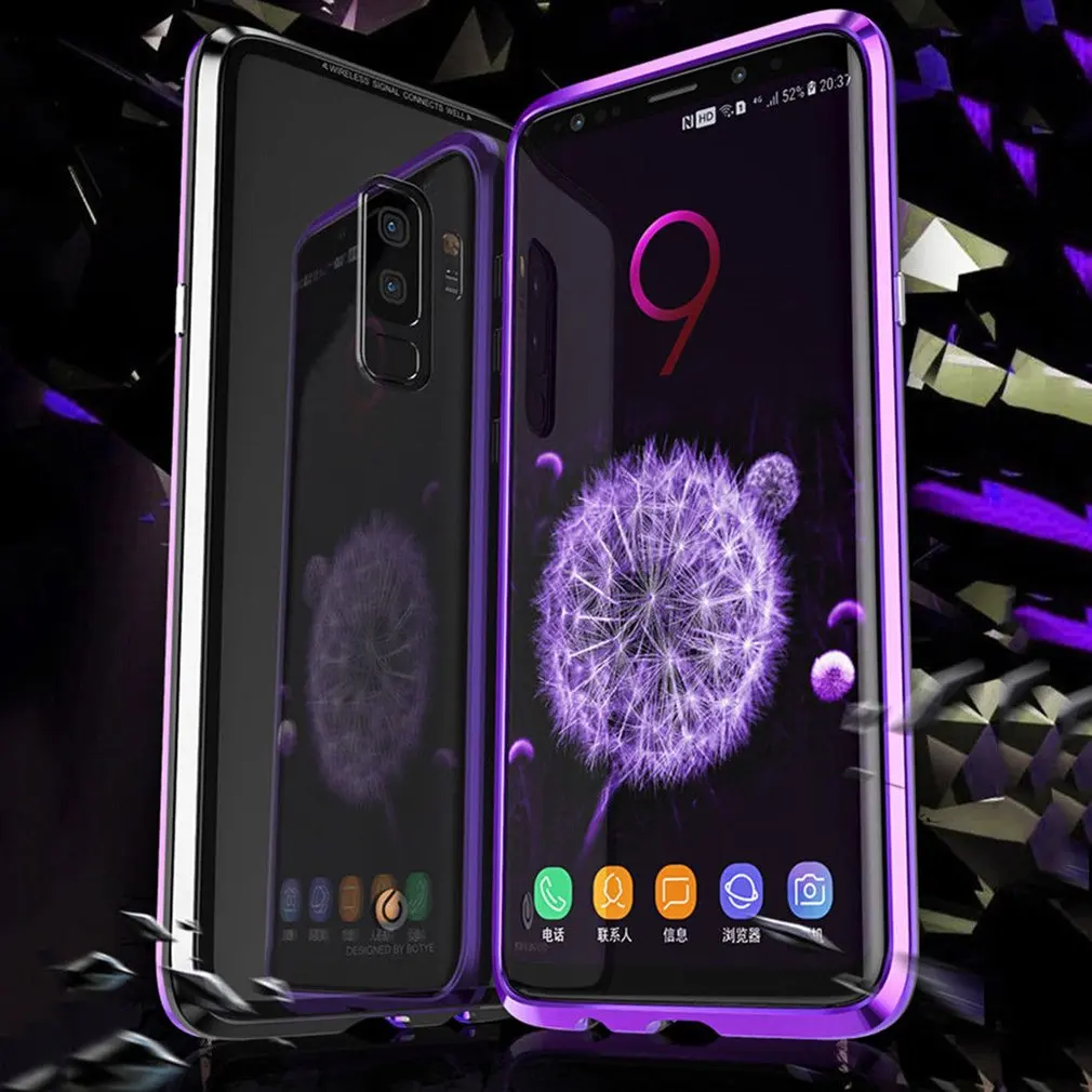 Магнитный адсорбционный флип-чехол для телефона samsung Galaxy S8 S9 Plus Note 8 мобильный чехол для телефона s Coque роскошный Магнитный стеклянный чехол