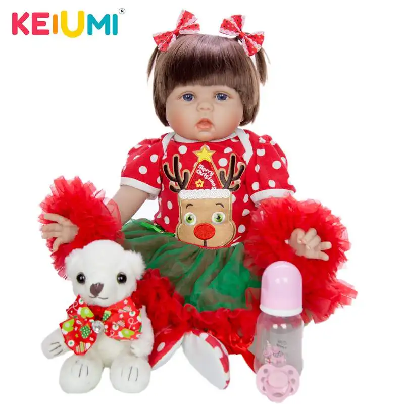 KEIUMI 55 см силиконовая Мягкая кукла-реборн ручной работы принцесса новорожденная Реалистичная игрушка Детские куклы детские подарки на день рождения и Рождество