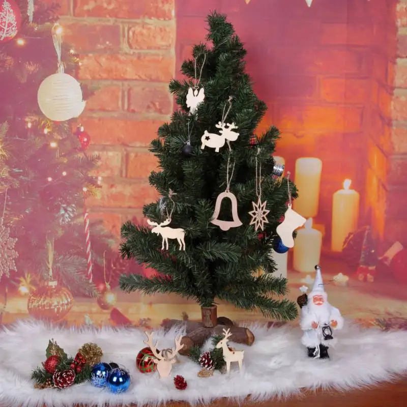 

10Pc Christmas Home Decoration Wooden Shooting Star Bell Gift Tree Sign for Christmas Tree Hanging Ornaments Xmas Home Bar Decor