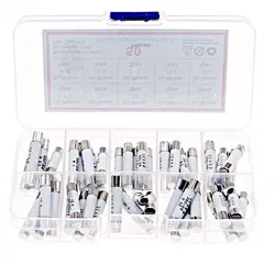Kit d'assortiment de fusibles en céramique, 50 pièces, chaque valeur 6mm x 30mm 250V, 0.5A 1A 2A 3A 5A 10A 15A 20A 25A 30A 