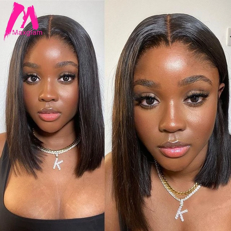 Photo Product Bob Wig Lace Closure Frontal Wigs Human Hair For Black Women Bone Straight Natural Short Lace Front Pre Plucked Brazilian Remy