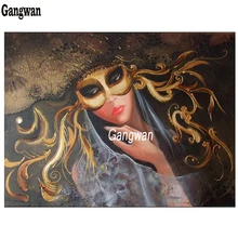 5d квадратная фотография на заказ алмазная живопись «сделай сам» маска женщина Алмазная вышивка, девушка шаблон полная круглая мозаика вышивки крестом наборы для хобби